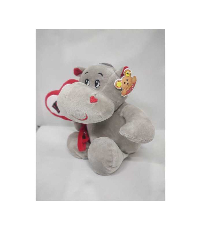 Hipopotam de plus cu inimioara 25 cm