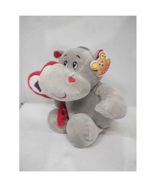 Hipopotam de plus cu inimioara 25 cm