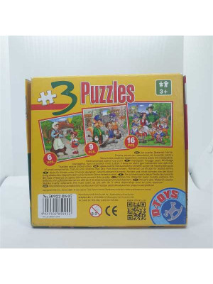 Set 3 puzzle-uri basme de 6 9 16 piese 2