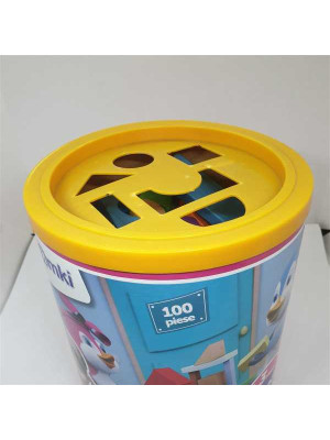 Set 100 cuburi din lemn pentru copii