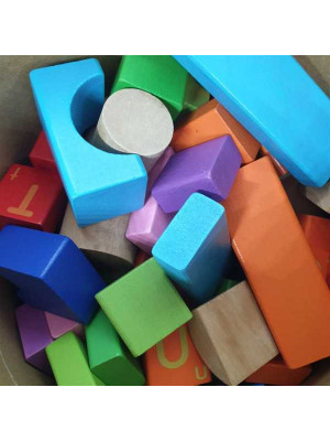 Set 100 cuburi din lemn pentru copii 2