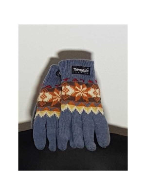 Manusi tricotate cu model geometric multicolor Thinsulate