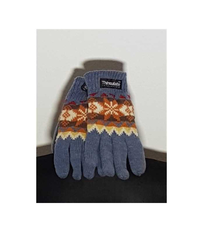 Manusi tricotate cu model geometric multicolor Thinsulate