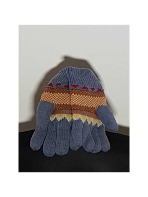 Manusi tricotate cu model geometric multicolor Thinsulate 2