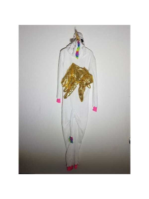 Pijama dama pufoasa model cu print multicolor Sinsay 2