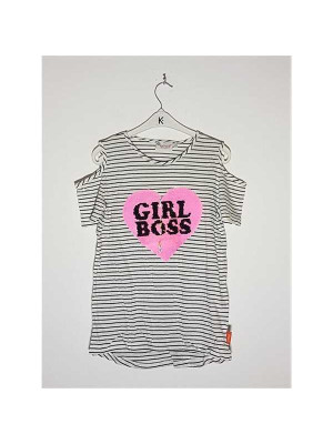 Tricou de vara pentru copii model decupat la umeri C&A