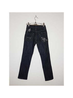 Pantaloni de blugi pentru copii accesorizati cu strasuri 2