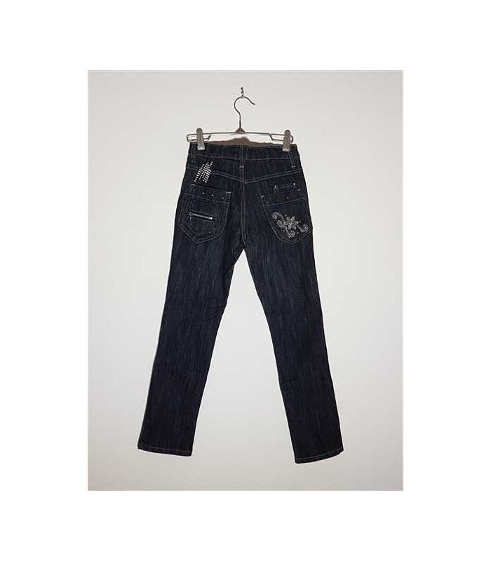 Pantaloni de blugi pentru copii accesorizati cu strasuri