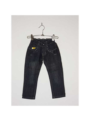 Pantaloni Jeans fetite cu strasuri la buzunare model Uni