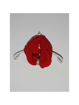 Fular dama circular culoare rosu Silver Star