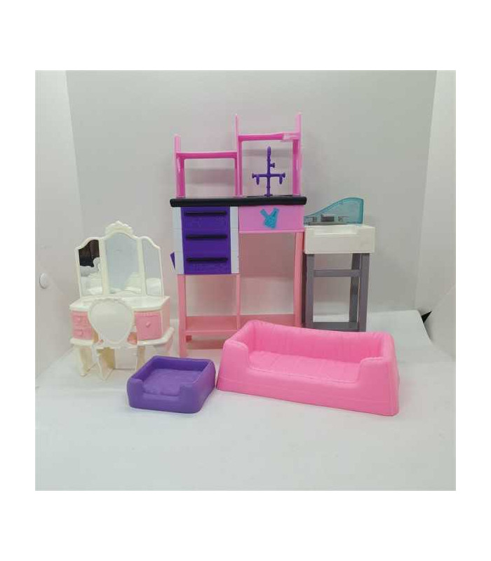 Set mobilier din plastic pentru papusi
