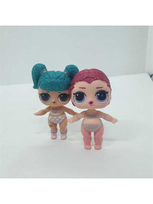 Set doua mini papusele cu par sclipitor