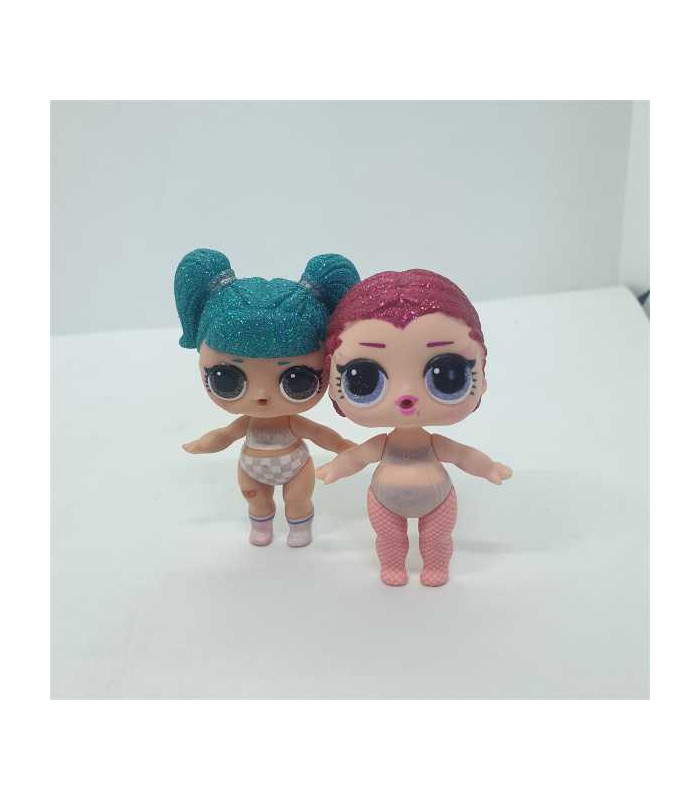 Set doua mini papusele cu par sclipitor