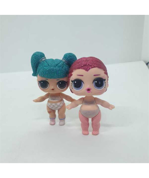 Set doua mini papusele cu par sclipitor