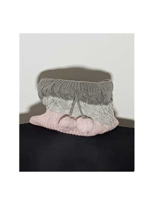 Fular circular multicolor accesorizat cu ciucuri SO CUTE