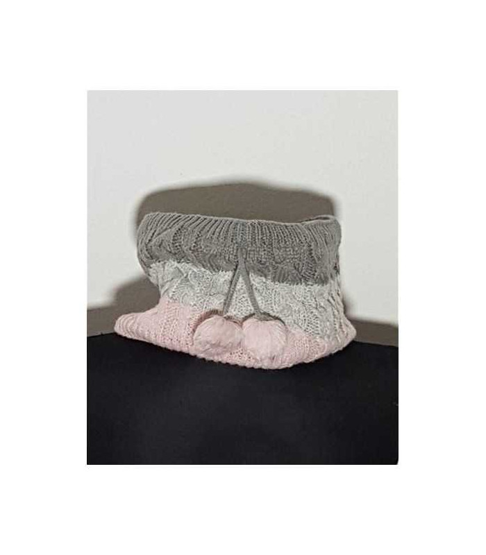 Fular circular multicolor accesorizat cu ciucuri SO CUTE