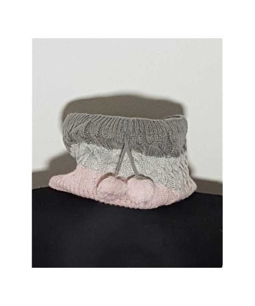 Fular circular multicolor accesorizat cu ciucuri SO CUTE