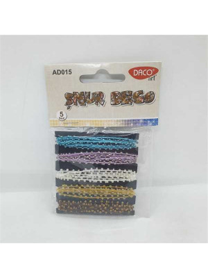 Set 5 culori snur decorativ cu margelute