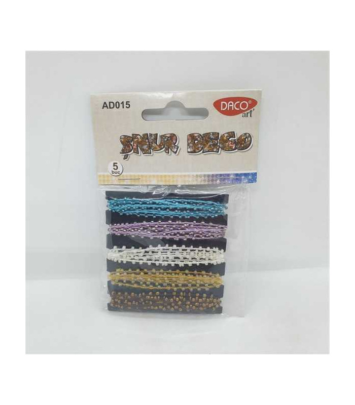Set 5 culori snur decorativ cu margelute
