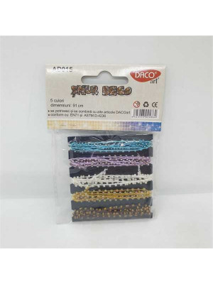 Set 5 culori snur decorativ cu margelute 2