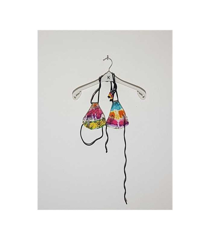 Costum de baie din 2 piese model cu print multicolor