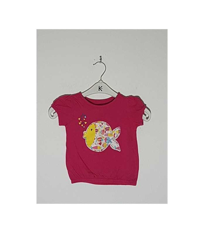 Tricou cu imprimeu un peste multicolor In Extenso