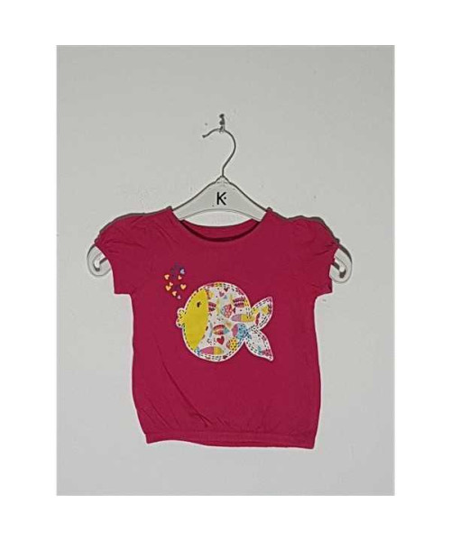 Tricou cu imprimeu un peste multicolor In Extenso