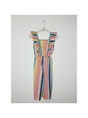 Salopeta de vara cu dungi multicolore SHEIN