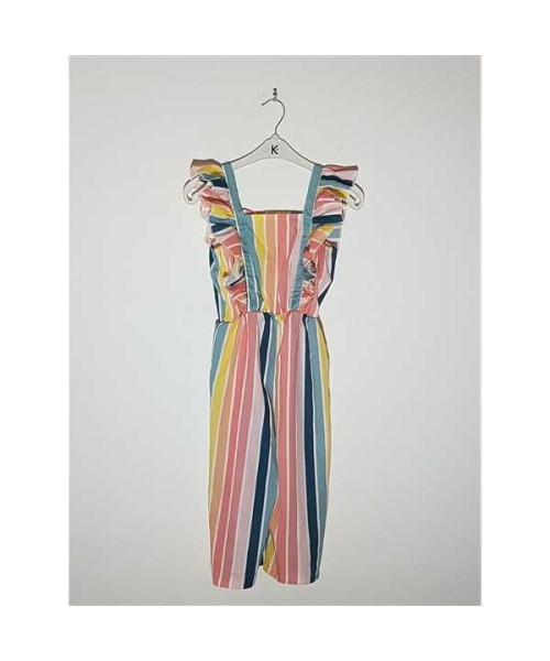 Salopeta de vara cu dungi multicolore SHEIN