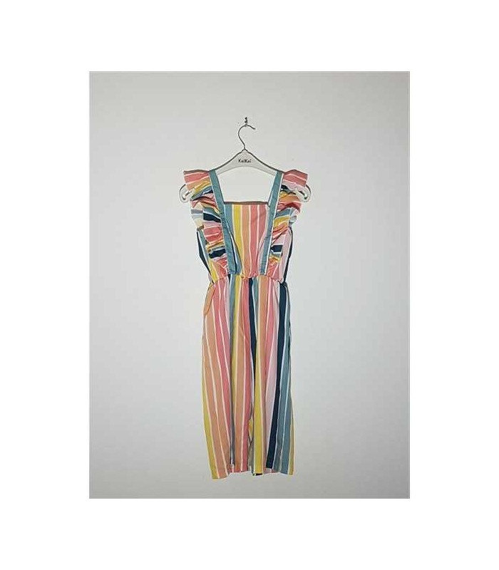 Salopeta de vara cu dungi multicolore SHEIN