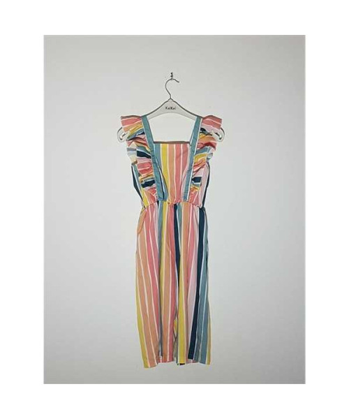 Salopeta de vara cu dungi multicolore SHEIN