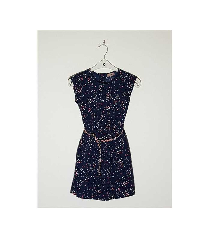 Rochita cu cordon in talie model cu print colorat Lisa Rose