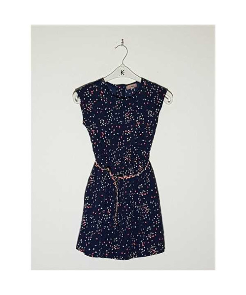 Rochita cu cordon in talie model cu print colorat Lisa Rose