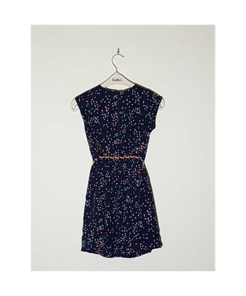 Rochita cu cordon in talie model cu print colorat Lisa Rose