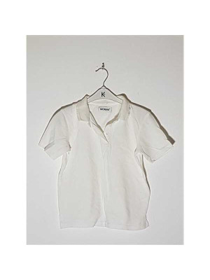 Tricou alb pentru fetite model cu nasturi la piept MORANI