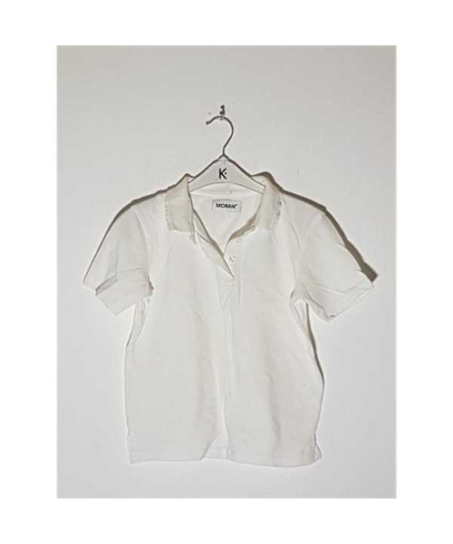 Tricou alb pentru fetite model cu nasturi la piept MORANI