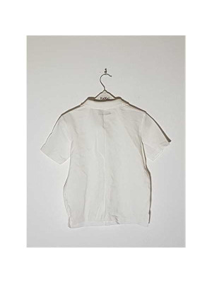 Tricou alb pentru fetite model cu nasturi la piept MORANI 2