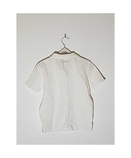 Tricou alb pentru fetite model cu nasturi la piept MORANI