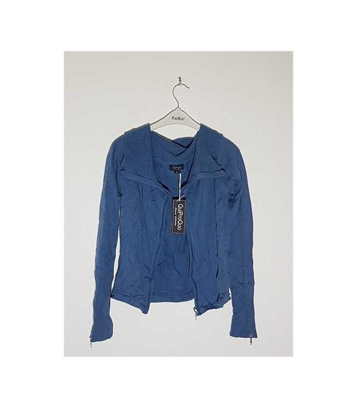 Pulover dama tricotat model cu fermoar Qui  Quo