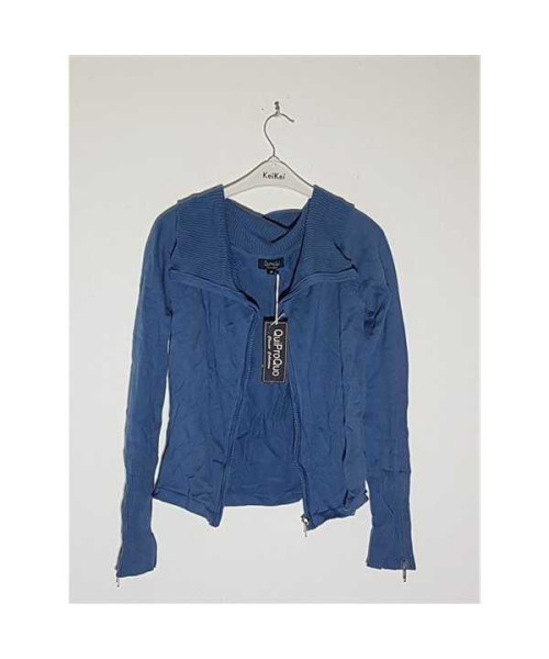 Pulover dama tricotat model cu fermoar Qui  Quo