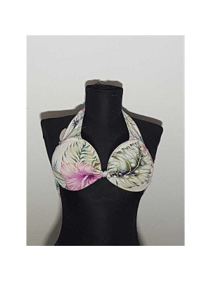 Costum de baie din 2 piese cu model multicolor Censored