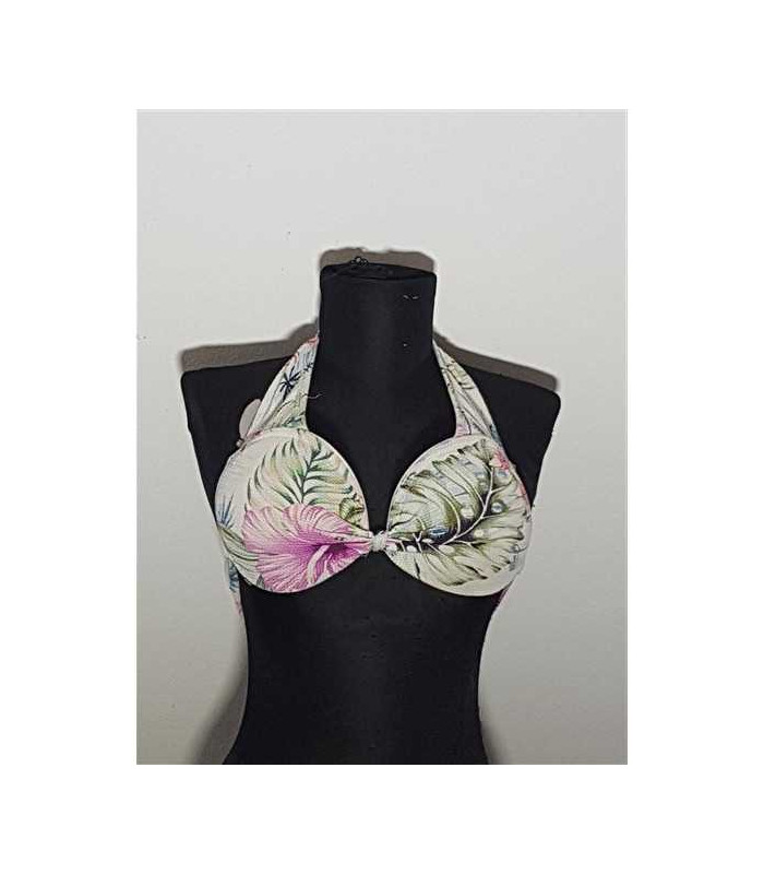 Costum de baie din 2 piese cu model multicolor Censored