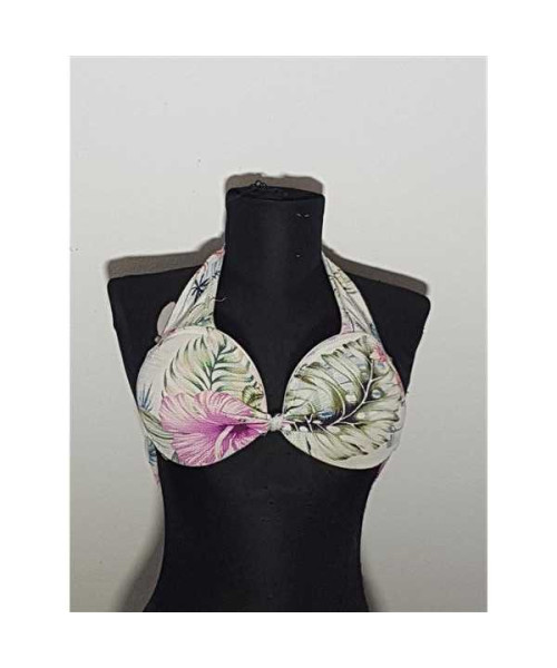 Costum de baie din 2 piese cu model multicolor Censored