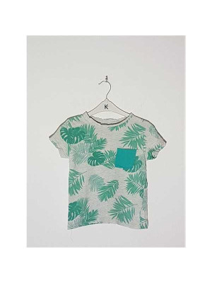 Tricou pentru copii cu imprimeu frunze In Extenso