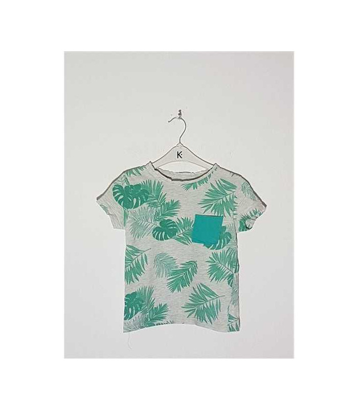 Tricou pentru copii cu imprimeu frunze In Extenso