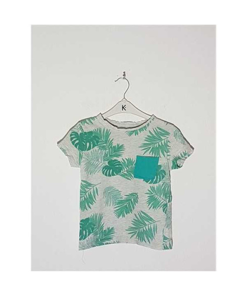 Tricou pentru copii cu imprimeu frunze In Extenso