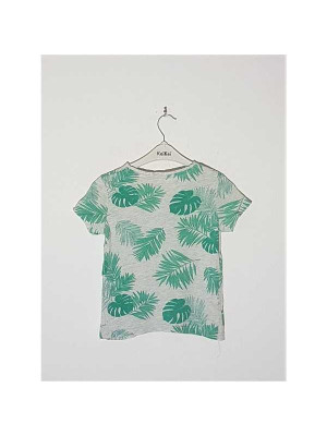 Tricou pentru copii cu imprimeu frunze In Extenso 2