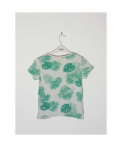 Tricou pentru copii cu imprimeu frunze In Extenso