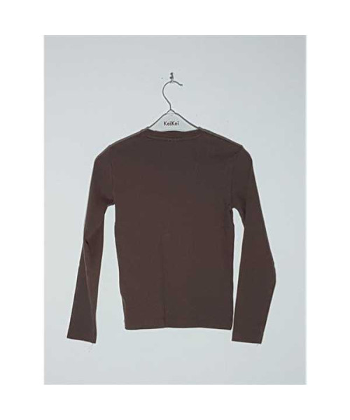 Bluza cu maneca lunga pentru fetite maron Zara