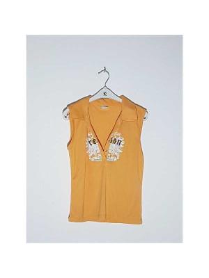 Tricou dama fara maneci model cu guler PIAO HANG